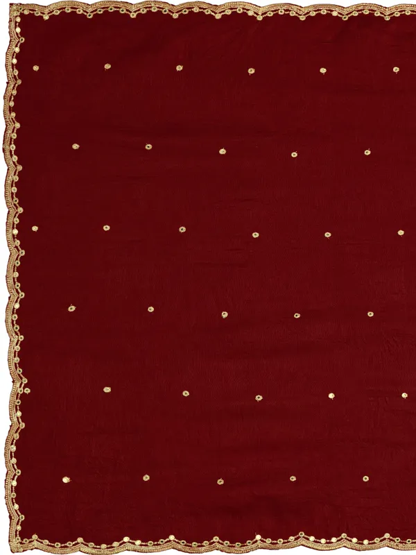 Vichitra_Art_Silk_Mirror_Work_Dupatta_With_Zari_Embroidery_Maroon