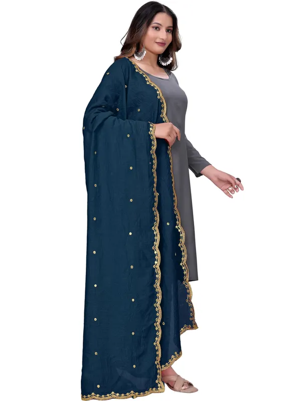 Vichitra_Art_Silk_Mirror_Work_Dupatta_With_Zari_Embroidery_Navy_Blue