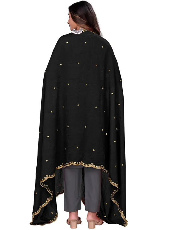 Vichitra_Art_Silk_Mirror_Work_Dupatta_With_Zari_Embroidery_Black