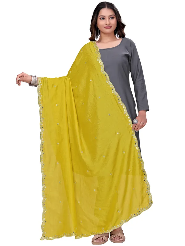 Vichitra_Art_Silk_Mirror_Work_Dupatta_With_Zari_Embroidery_Mustard_Yellow
