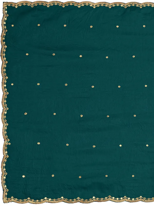 Vichitra_Art_Silk_Mirror_Work_Dupatta_With_Zari_Embroidery_Rama_Green