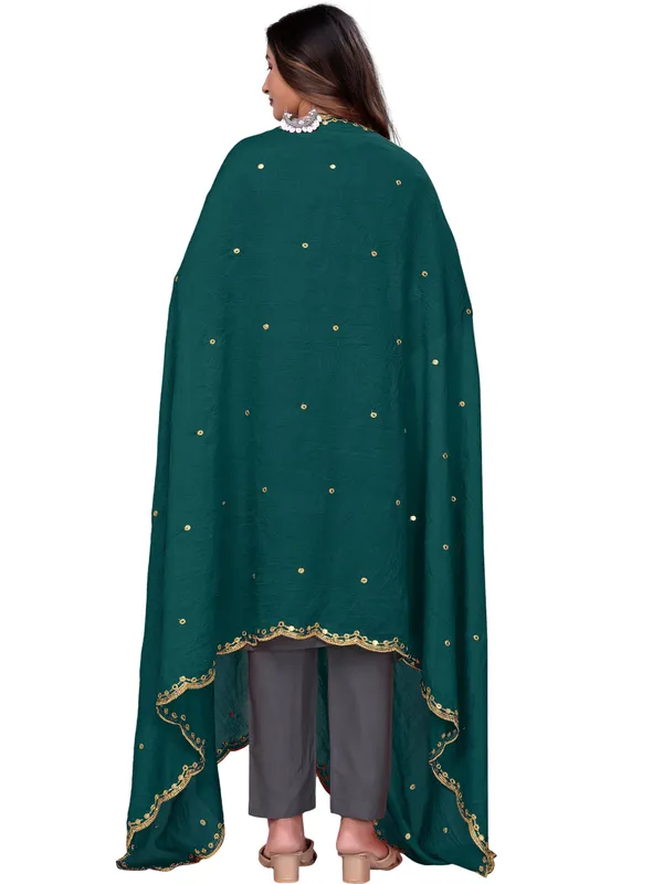 Vichitra_Art_Silk_Mirror_Work_Dupatta_With_Zari_Embroidery_Rama_Green