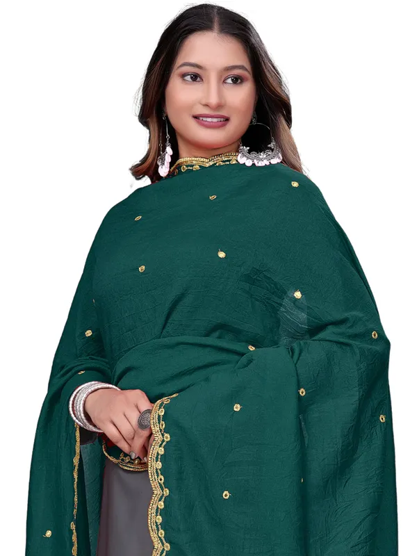 Vichitra_Art_Silk_Mirror_Work_Dupatta_With_Zari_Embroidery_Rama_Green