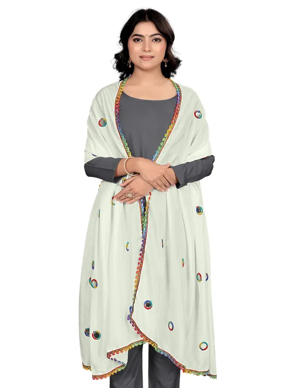 Vichitra_Art_Silk_Mirror_Work_Dupatta_With_Multicolour_Lace_Off_White