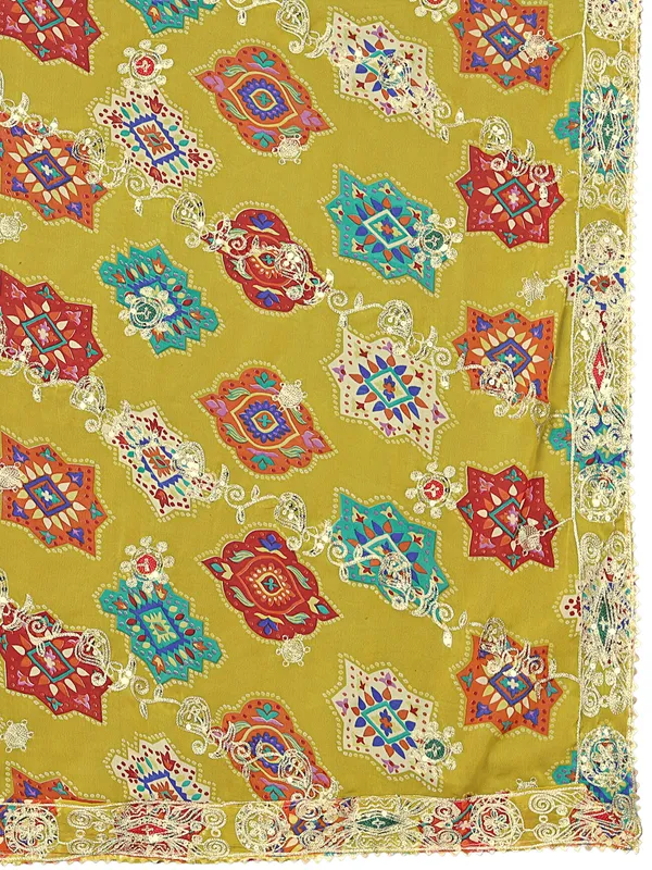 Printed_Georgette_Dupatta_With_Thread_Embroidery_Sequins_Mustard_Yellow