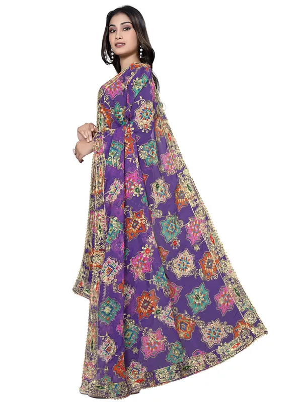Printed_Georgette_Dupatta_With_Thread_Embroidery_Sequins_Violet