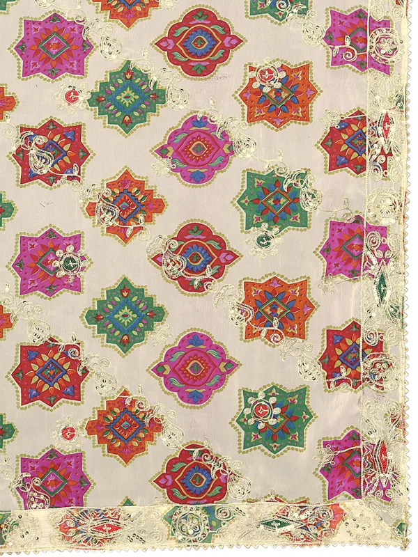 Printed_Georgette_Dupatta_With_Thread_Embroidery_Sequins_White