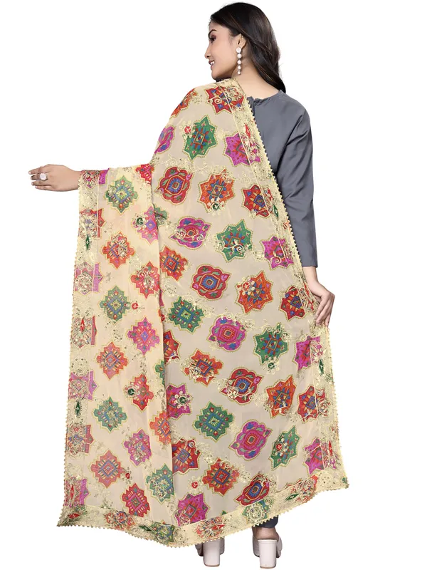 Printed_Georgette_Dupatta_With_Thread_Embroidery_Sequins_White