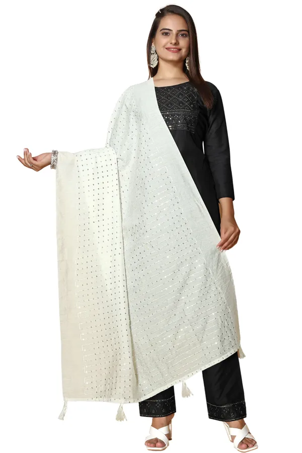 Chanderi_Sequin_Embroidered_Dupatta_With_Tassels_White