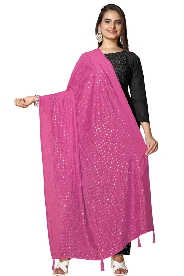 Chanderi_Sequin_Embroidered_Dupatta_With_Tassels_Pink