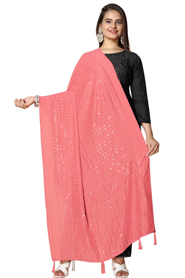 Chanderi_Sequin_Embroidered_Dupatta_With_Tassels_Peach