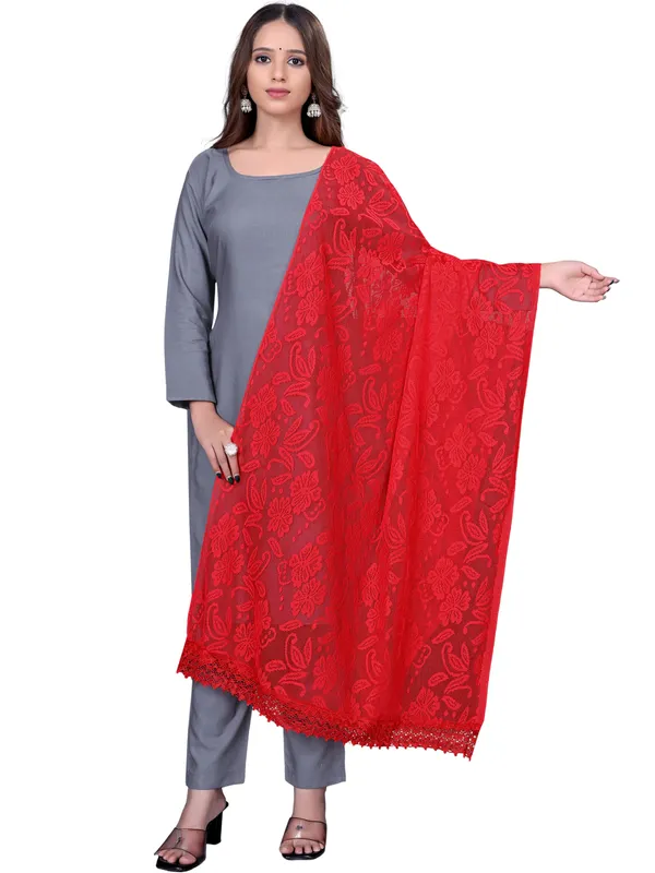 Amritsari_Net_Floral_Dupatta_With_Lace_Border_Red