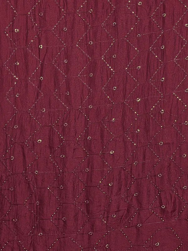 Chanderi_Zigzag_Embroidery_Dupatta_With_Sequins_Tassels_Maroon