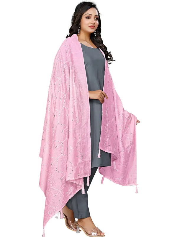 Chanderi_Zigzag_Embroidery_Dupatta_With_Sequins_Tassels_Light_Pink
