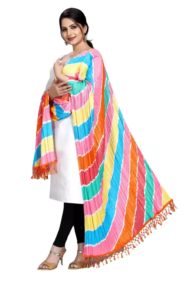 Chinon_Bandhani_Digital_Print_Dupatta_With_Tassels_Multi_Color2