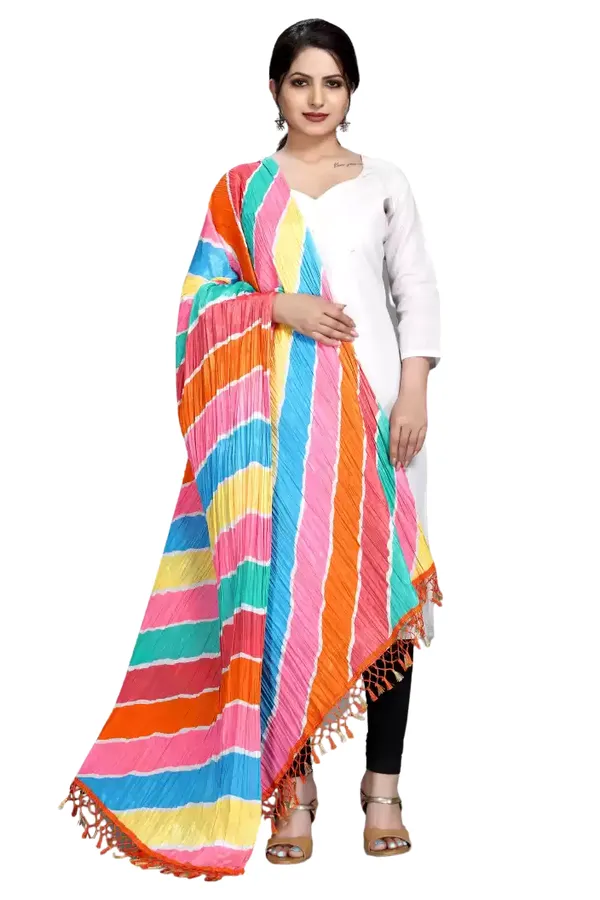 Chinon_Bandhani_Digital_Print_Dupatta_With_Tassels_Multi_Color2