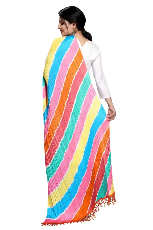 Chinon_Bandhani_Digital_Print_Dupatta_With_Tassels_Multi_Color2