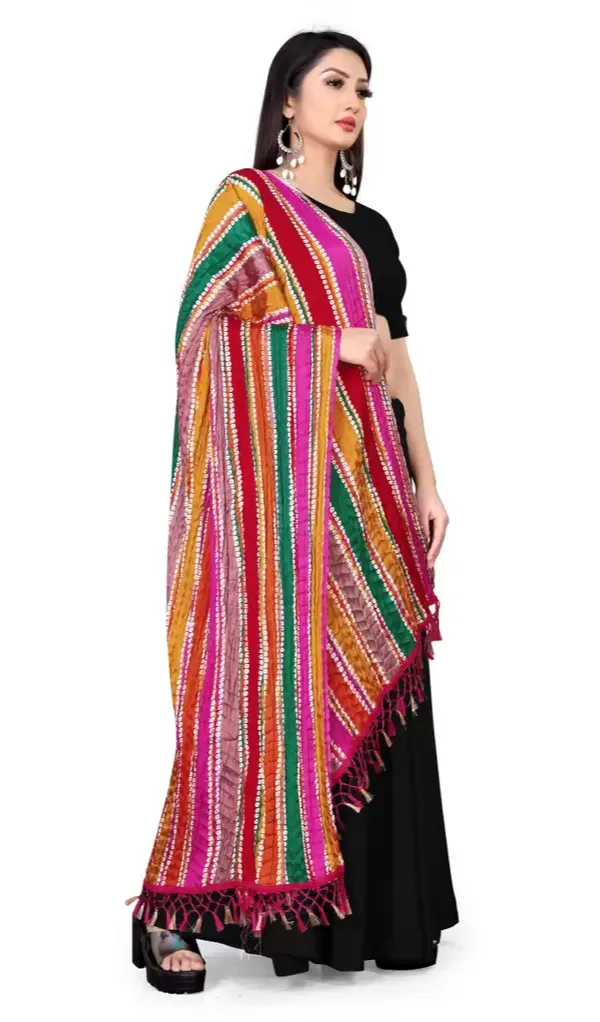 Chinon_Bandhani_Digital_Print_Dupatta_With_Tassels_Multi_Color3