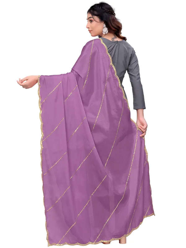 Chinon_Laheriya_Sequin_Work_Dupatta_With_Scalloped_Border_Onion_Pink