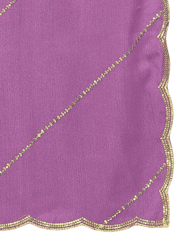 Chinon_Laheriya_Sequin_Work_Dupatta_With_Scalloped_Border_Onion_Pink