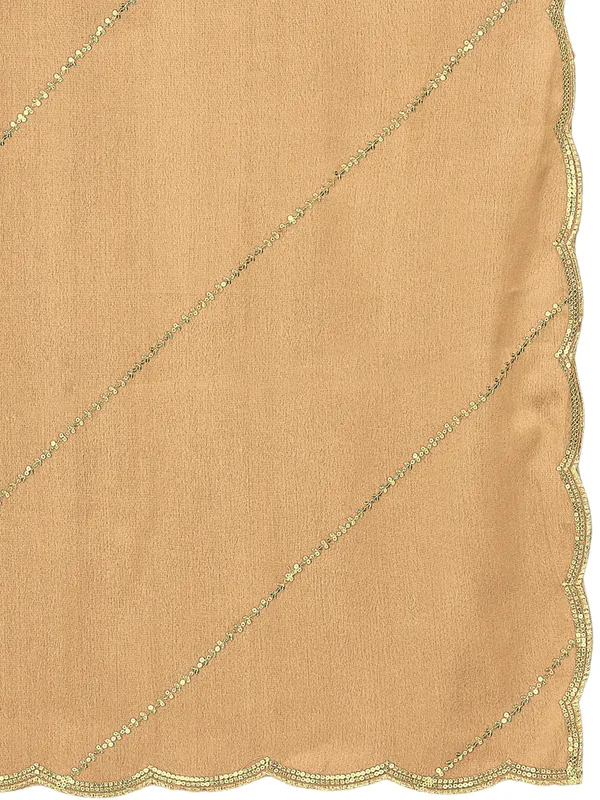 Chinon_Laheriya_Sequin_Work_Dupatta_With_Scalloped_Border_Beige