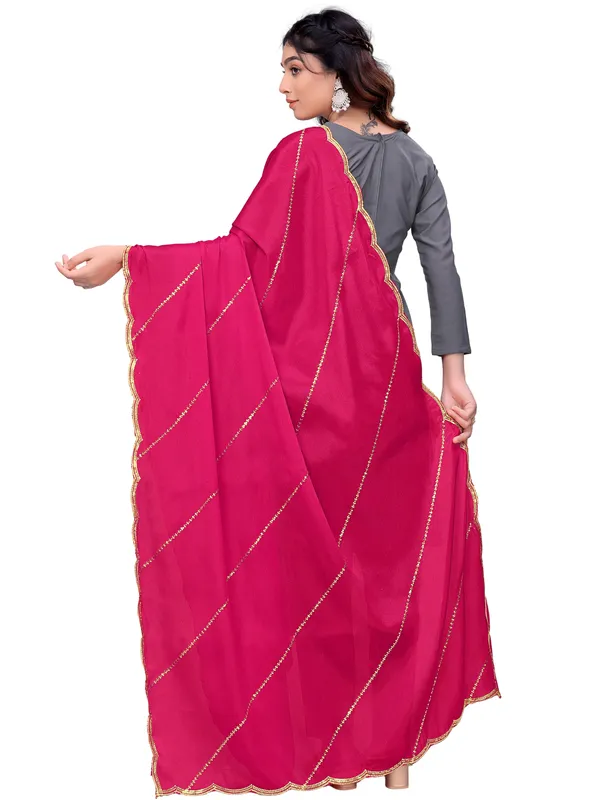 Chinon_Laheriya_Sequin_Work_Dupatta_With_Scalloped_Border_Pink