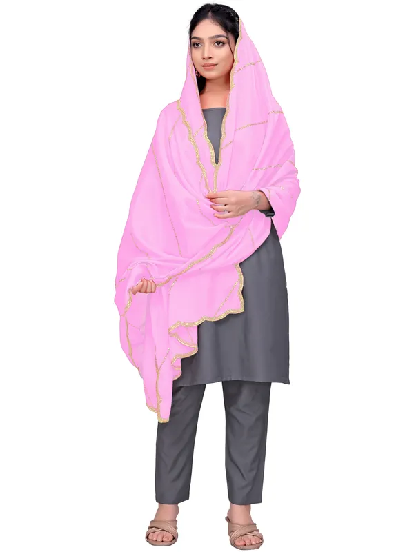 Chinon_Laheriya_Sequin_Work_Dupatta_With_Scalloped_Border_Light_Pink