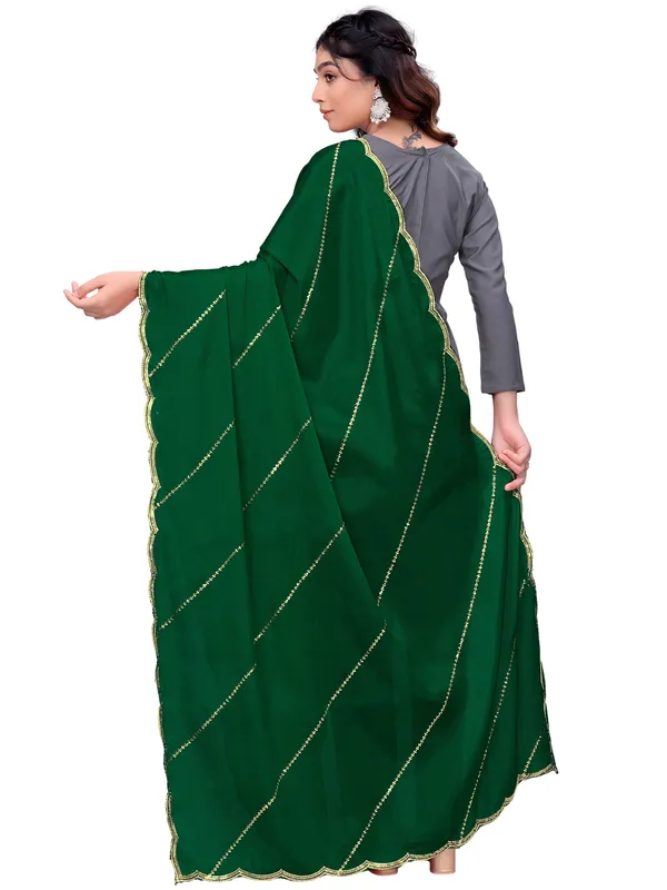 Chinon_Laheriya_Sequin_Work_Dupatta_With_Scalloped_Border_Green