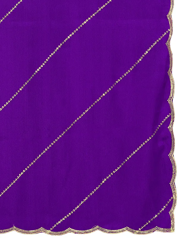 Chinon_Laheriya_Sequin_Work_Dupatta_With_Scalloped_Border_Violet