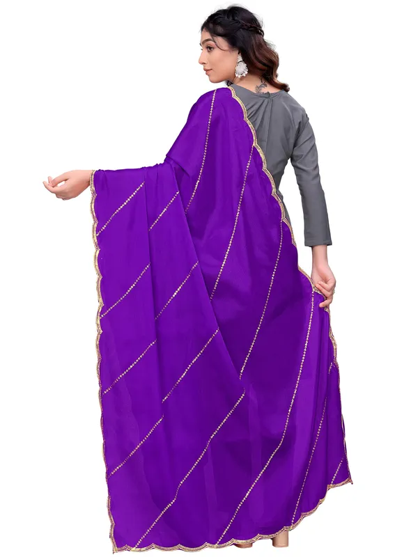 Chinon_Laheriya_Sequin_Work_Dupatta_With_Scalloped_Border_Violet