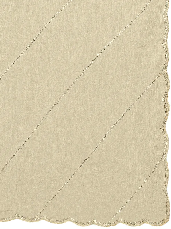 Chinon_Laheriya_Sequin_Work_Dupatta_With_Scalloped_Border_Off_White