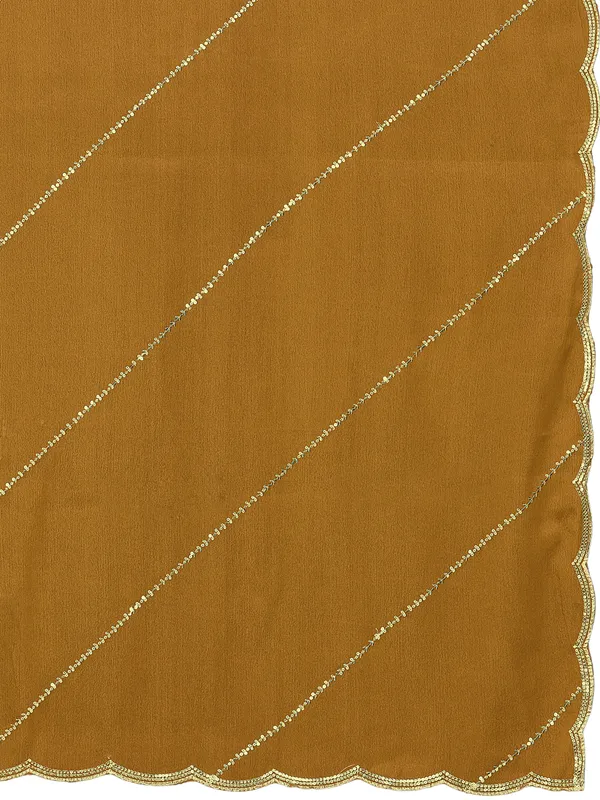 Chinon_Laheriya_Sequin_Work_Dupatta_With_Scalloped_Border_Brown