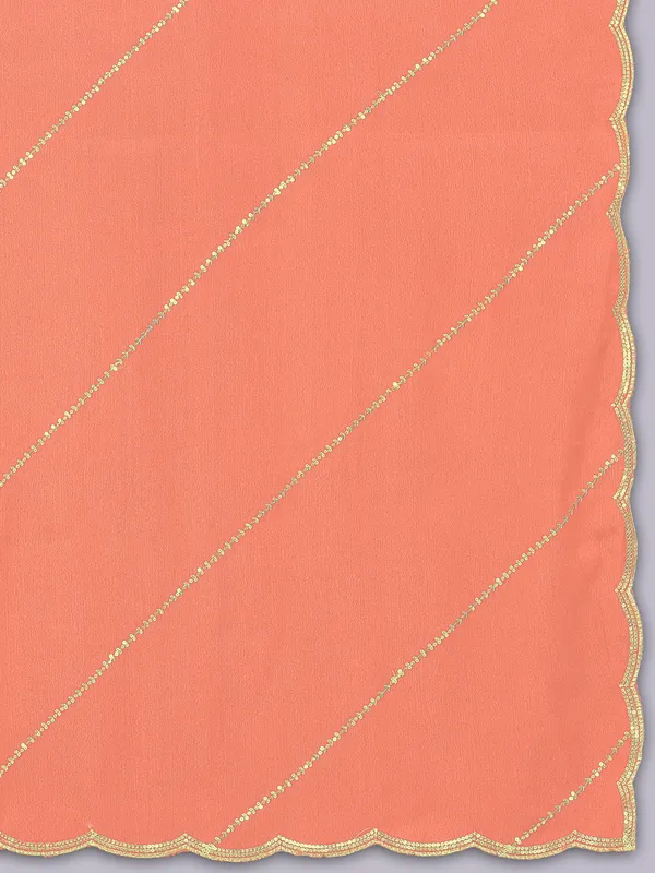 Chinon_Laheriya_Sequin_Work_Dupatta_With_Scalloped_Border_Peach