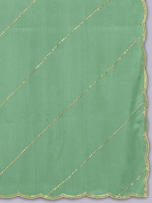 Chinon_Laheriya_Sequin_Work_Dupatta_With_Scalloped_Border_Pista_Green