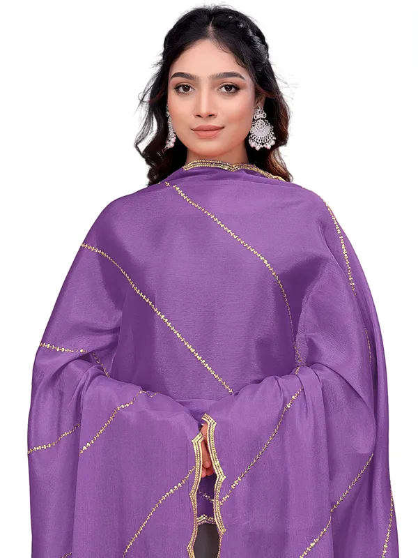 Chinon_Laheriya_Sequin_Work_Dupatta_With_Scalloped_Border_Lavender