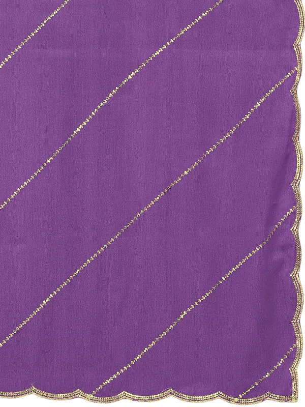 Chinon_Laheriya_Sequin_Work_Dupatta_With_Scalloped_Border_Lavender