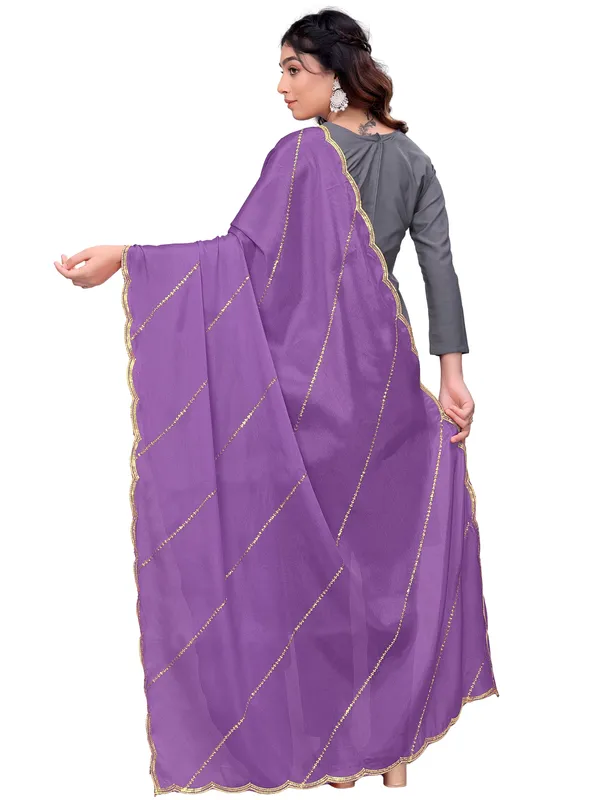 Chinon_Laheriya_Sequin_Work_Dupatta_With_Scalloped_Border_Lavender