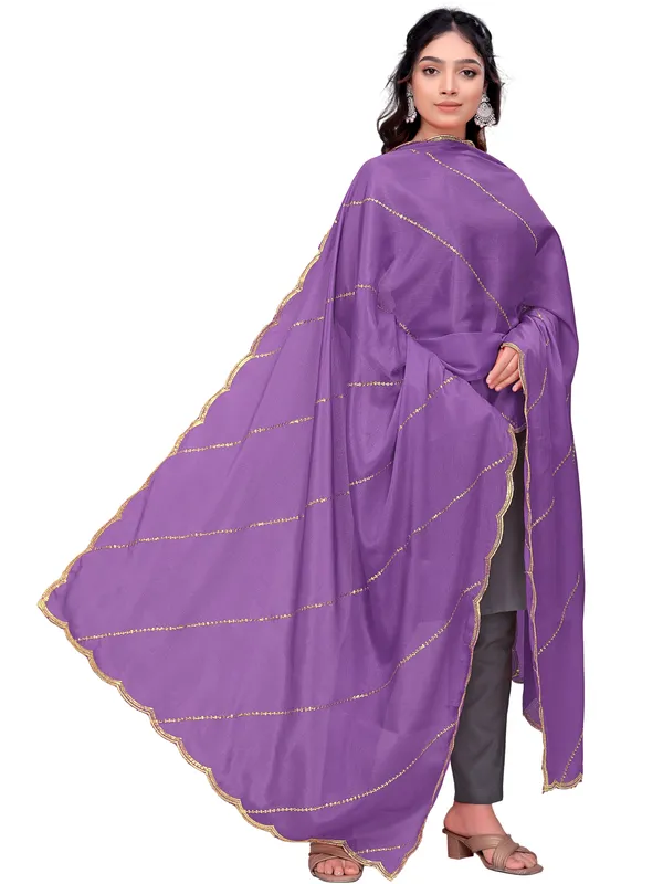 Chinon_Laheriya_Sequin_Work_Dupatta_With_Scalloped_Border_Lavender