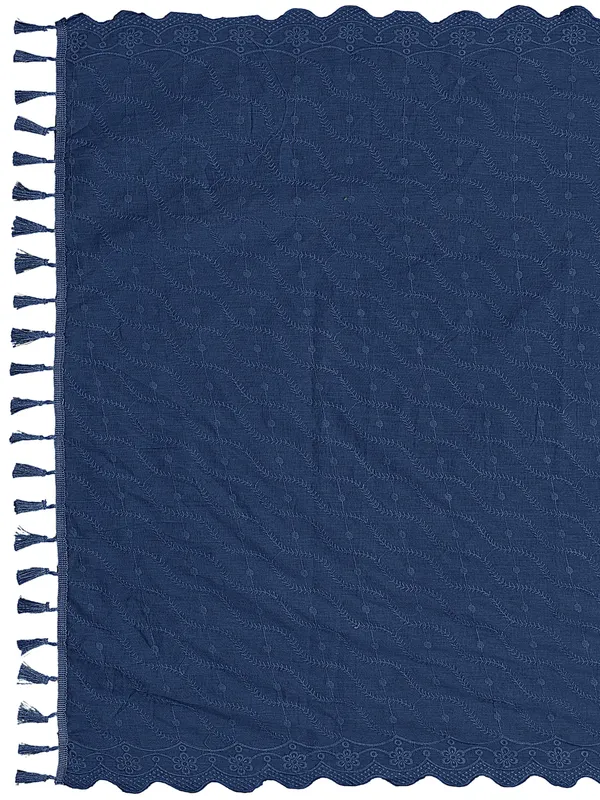 Cotton_Schiffli_Dupatta_With_Scalloped_Border_Tassels_Kerosin_Blue