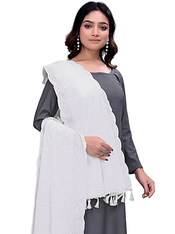 Cotton_Floral_Schiffli_Embroidered_Dupatta_With_Tassels_White