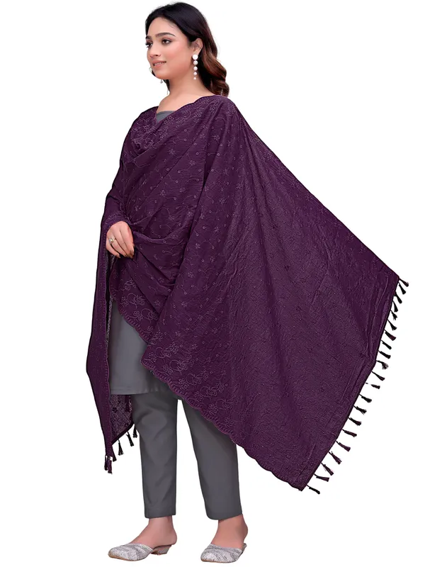 Cotton_Floral_Schiffli_Embroidered_Dupatta_With_Tassels_Wine
