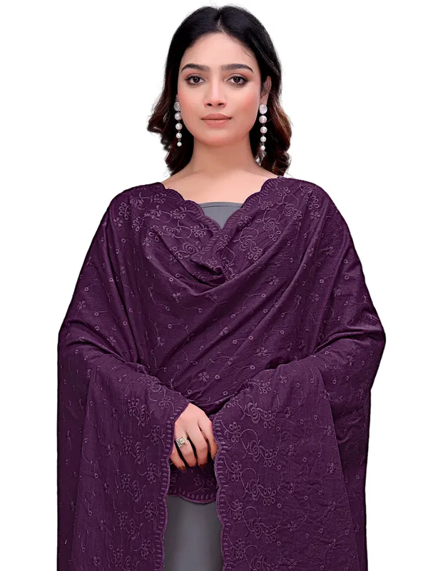 Cotton_Floral_Schiffli_Embroidered_Dupatta_With_Tassels_Wine