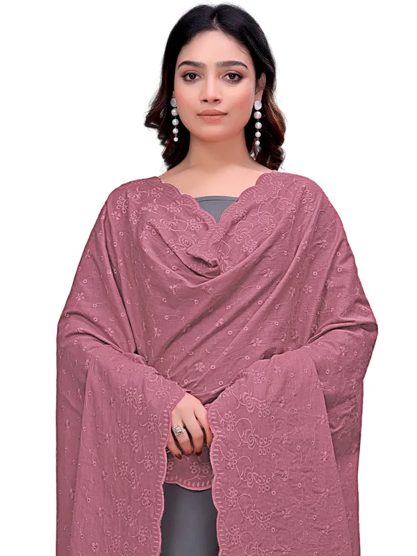 Cotton_Floral_Schiffli_Embroidered_Dupatta_With_Tassels_Onion_Pink