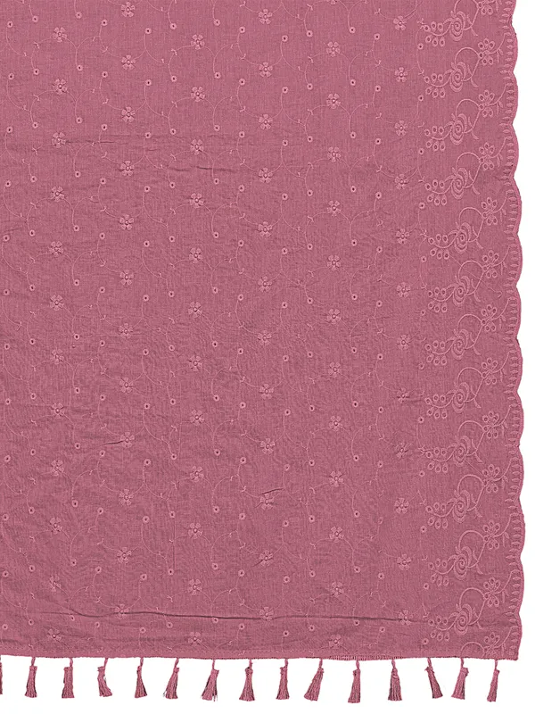 Cotton_Floral_Schiffli_Embroidered_Dupatta_With_Tassels_Onion_Pink