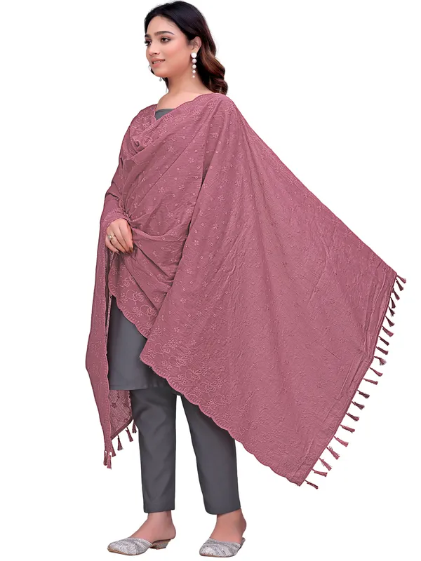 Cotton_Floral_Schiffli_Embroidered_Dupatta_With_Tassels_Onion_Pink