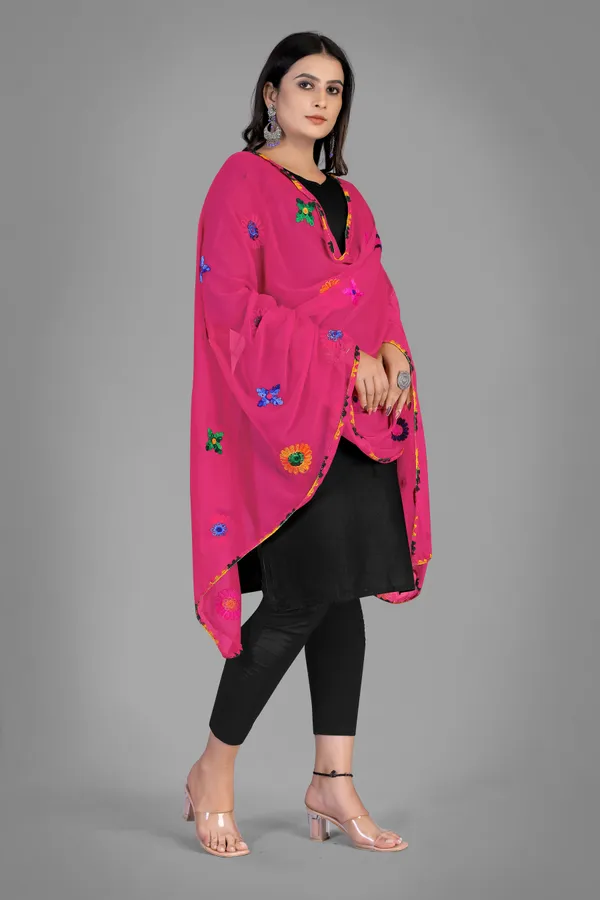 Nazmin_Multicolour_Floral_Embroidered_Dupatta_With_Lace_Pink