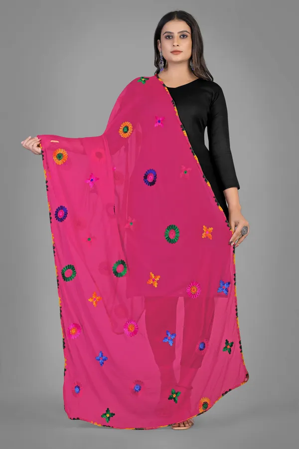 Nazmin_Multicolour_Floral_Embroidered_Dupatta_With_Lace_Pink