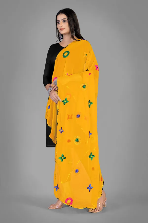 Nazmin_Multicolour_Floral_Embroidered_Dupatta_With_Lace_Yellow