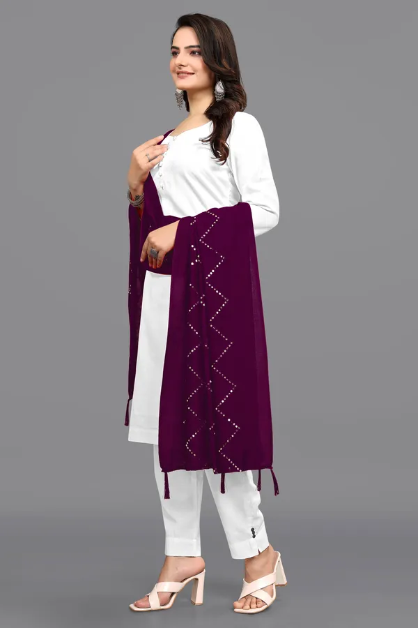 Chanderi_Diamond_Checks_Sequin_Dupatta_With_Tassels_Wine