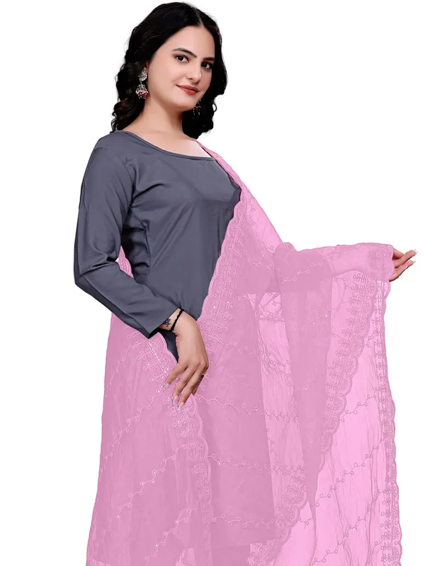 Organza_Embroidered_Dupatta_With_Sequins_Scalloped_Border_Light_Pink